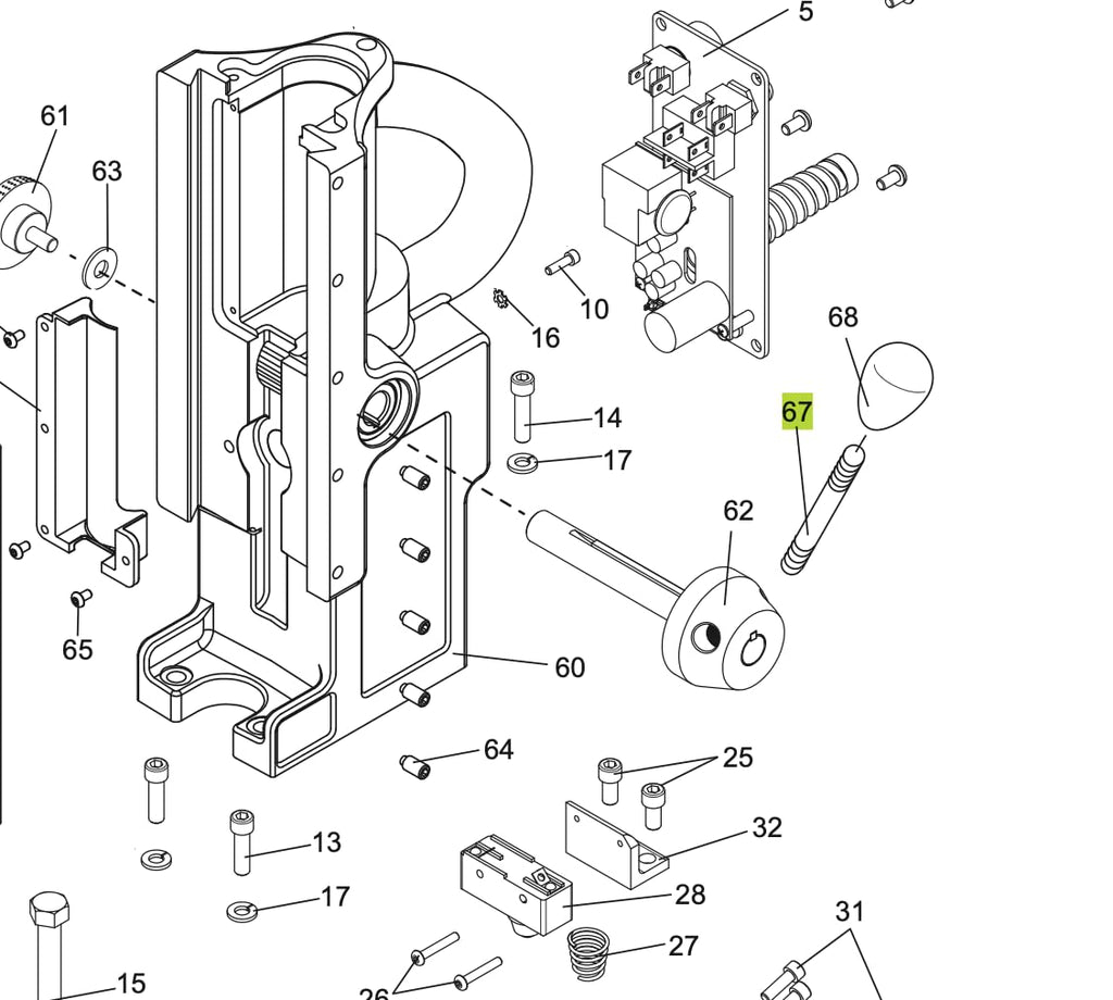 Magnetic Drill Replacement Handle 1/2-20 for Hougen Hmd904