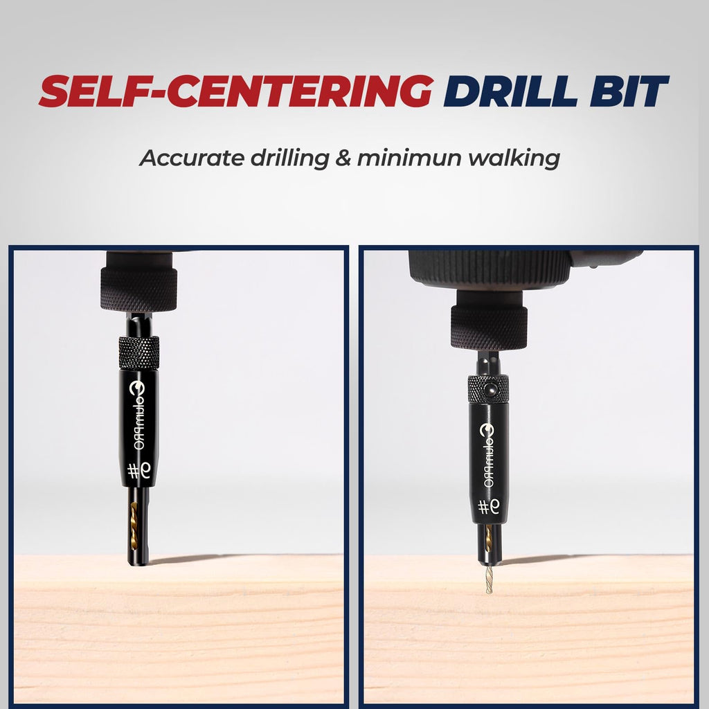 ColumPRO 3PCS Self Centering Drill Bit Set for Hinge Installation,Titanium Coated VIX Bits with Black Phosphate Finish,Woodworking Pilot Hole Drill Bits for Door,Window,and Cabinet (3/32",7/64",1/8")