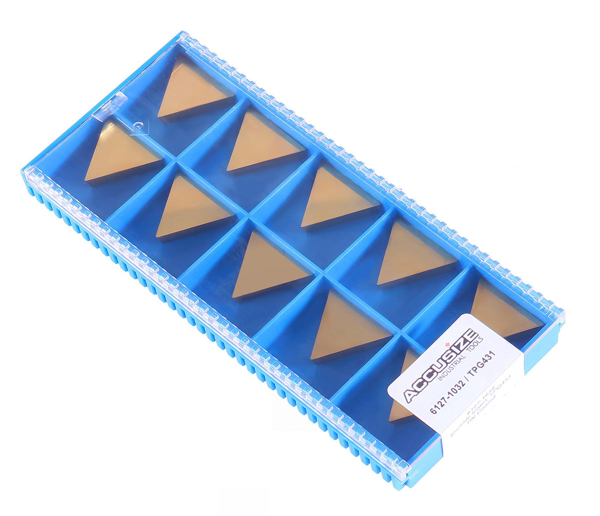 Accusize TPG431 TiN Coated Carbide Inserts, 1/2 in IC, 3/16 in Thick