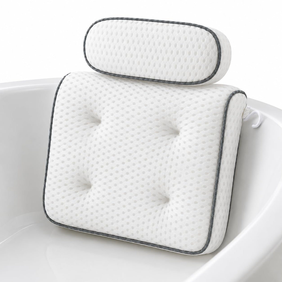 Bath Pillows for Tub, Spa Bath Pillow with 72 Micro-Suction Cup Array, 3D Air Mesh Quick Dry, Machine Washable