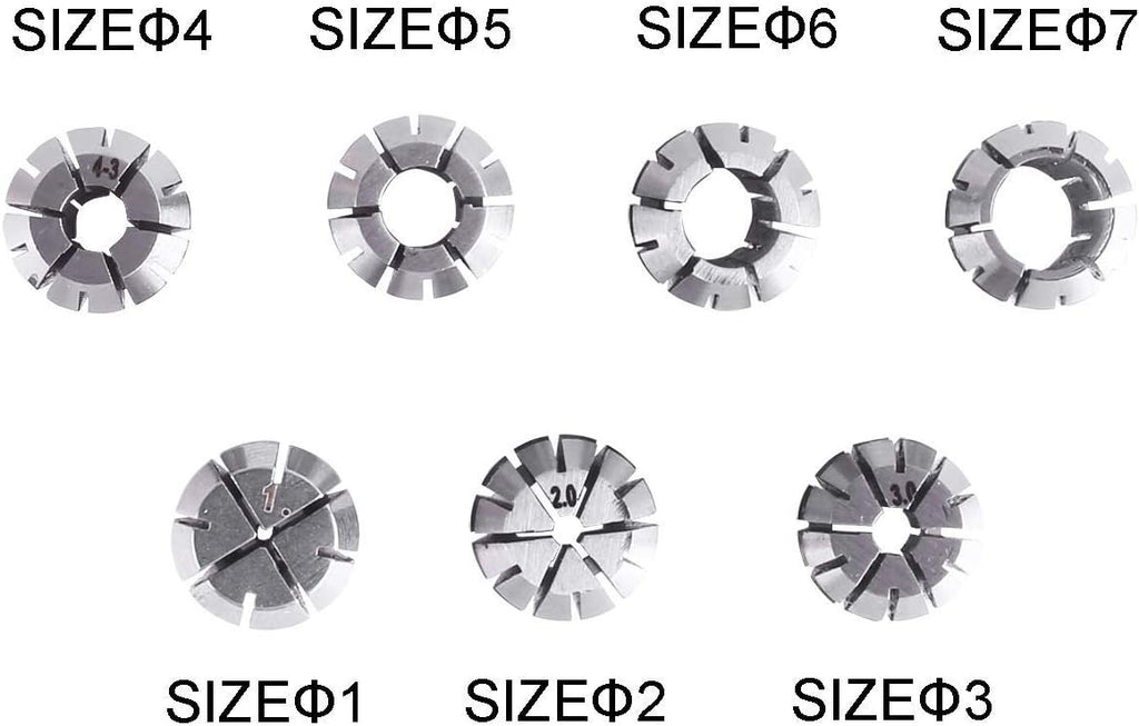 SainSmart Genmitsu 7Pcs ER11 Spring Collet Set for CNC Engraving Milling Lathe Tool 1.0mm-7.0mm