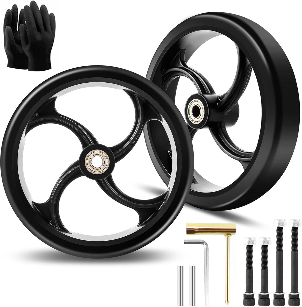 2-Pack 7 Inch Walker Wheels Replacement for Wheelchair & Drive Rollator