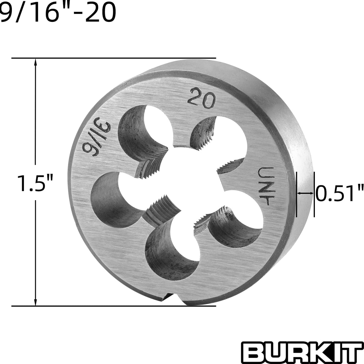 Burkit 9/16"-20 UN Tap and Die Set Right Hand