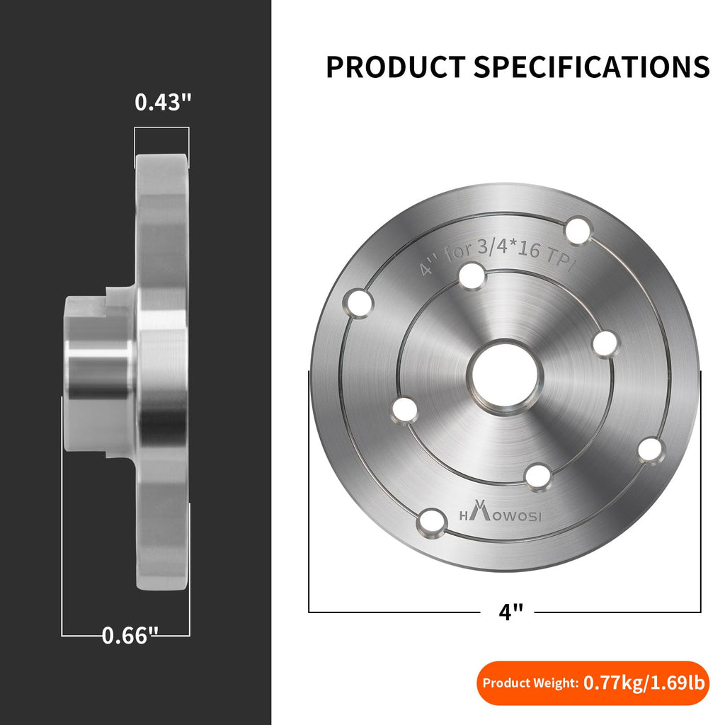 4" Steel Wood Lathe Faceplate,Faceplate for Wood Lathe