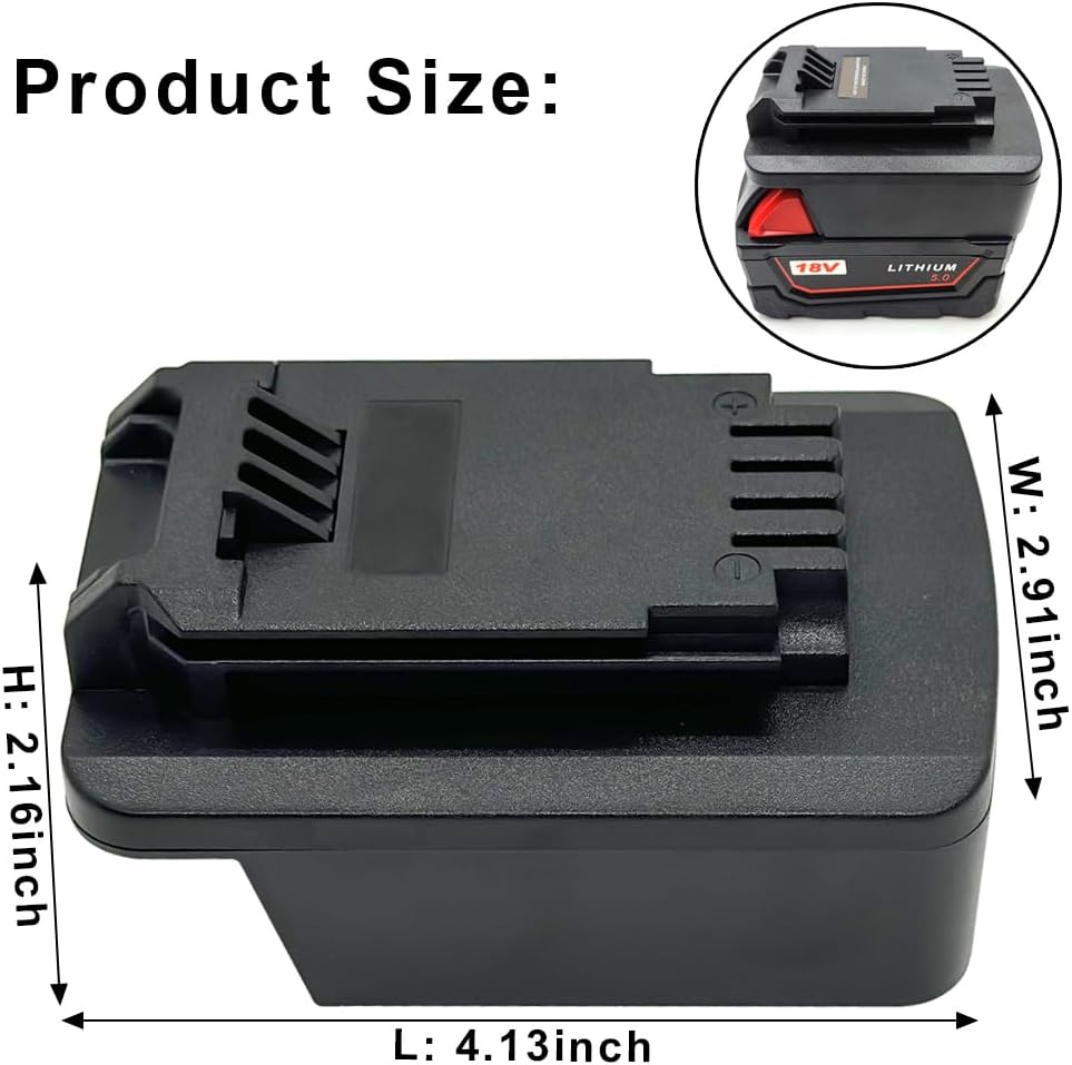 Tool Adapter for Milwaukee 18V M18 Battery to Black+Decker/Porter-Cable 20V