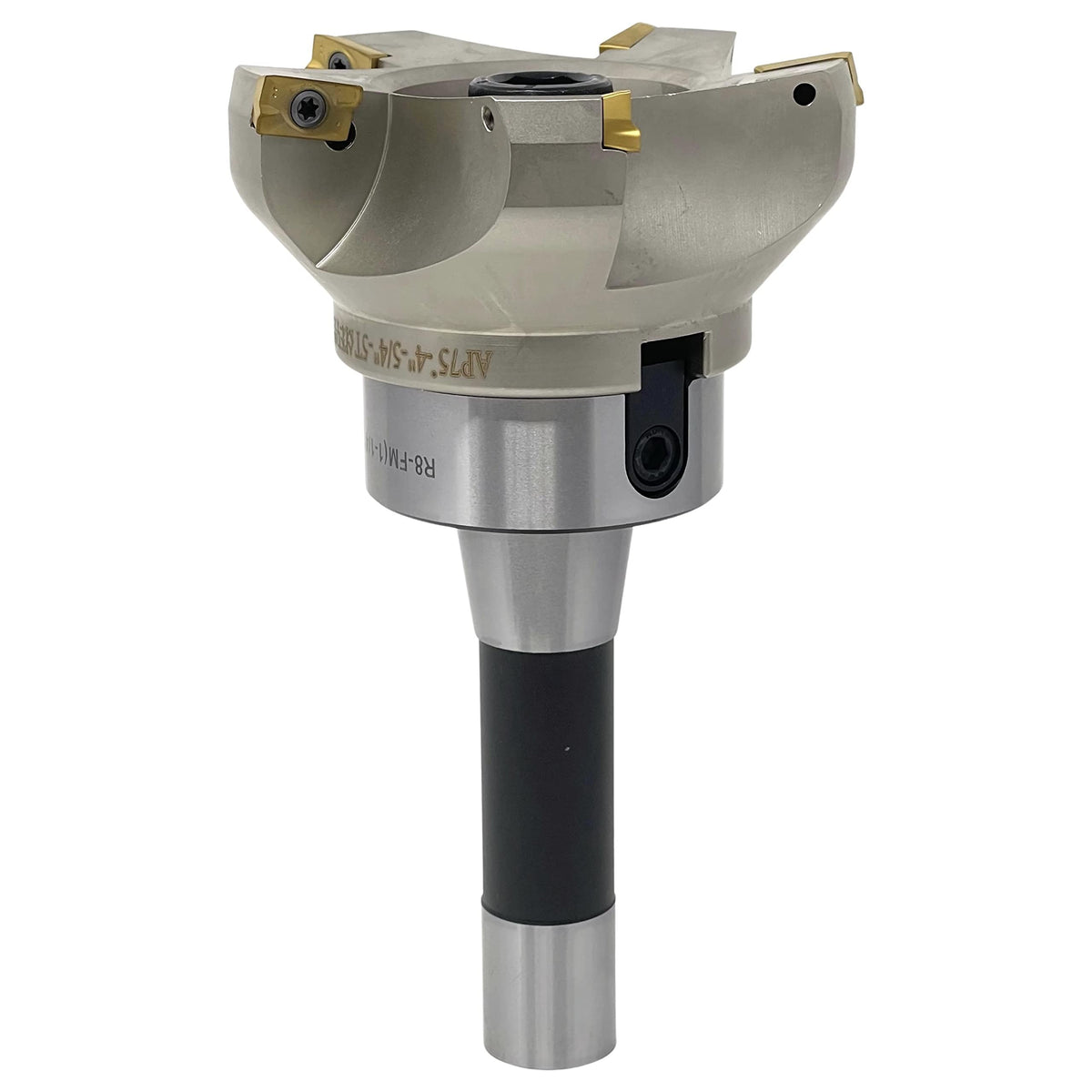 CME 4" 75° Indexable Face Mill w/ R8 Arbor, APKT1604 Inserts Included, 5 Flutes