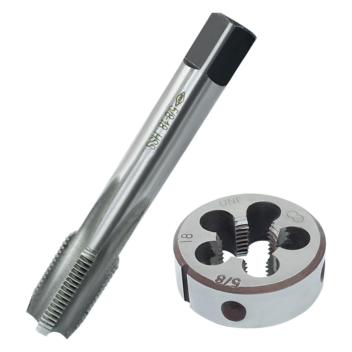 HARSKIYER 5/8-18 UNF Tap And Die Set, HSS Threading Tool