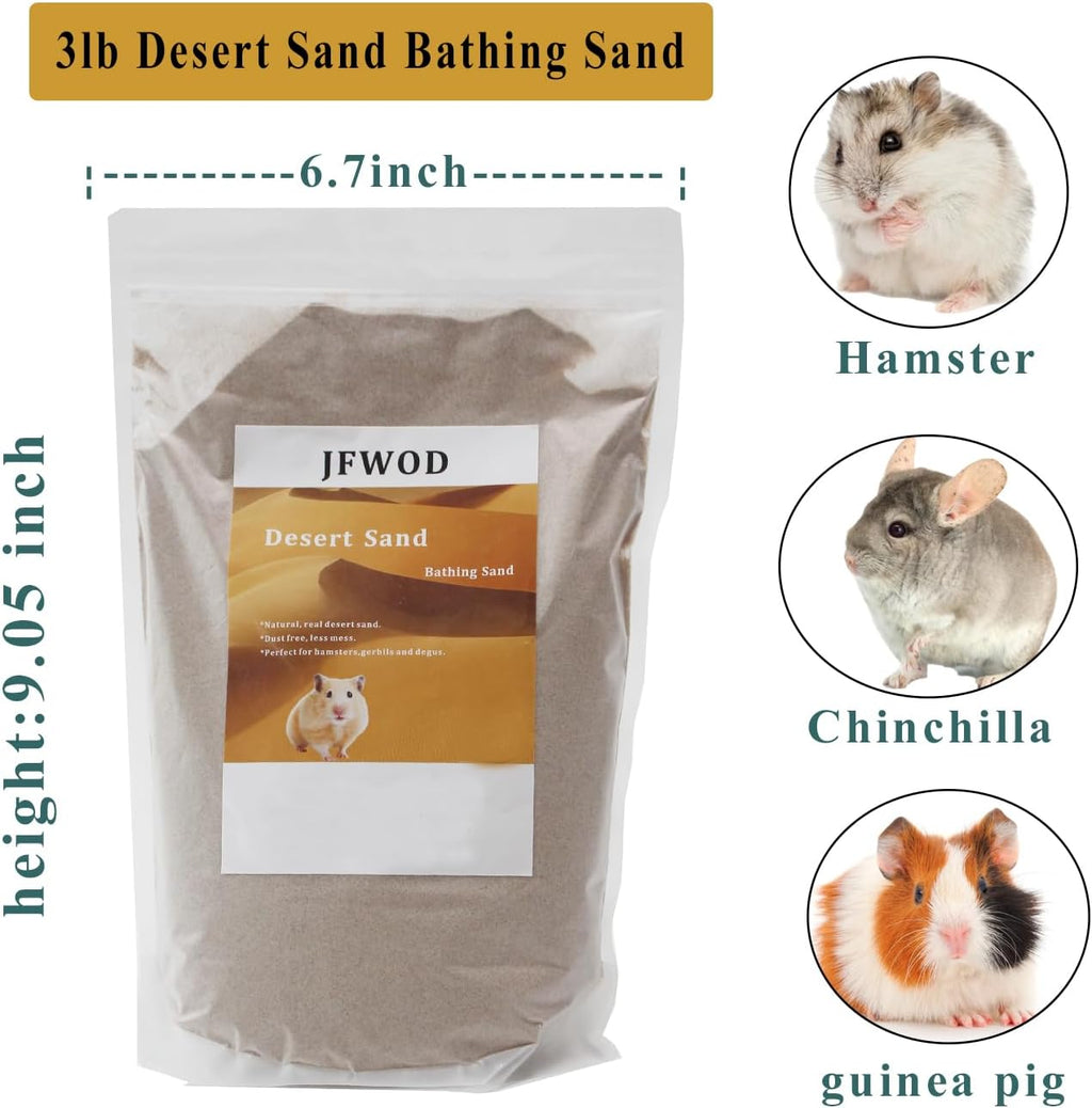Hamster Bath Sand, 3lb Dust Free Desert Sand or Potty Litter Sand for Hamster Chinchillas Gerbil Syrian Mice Small