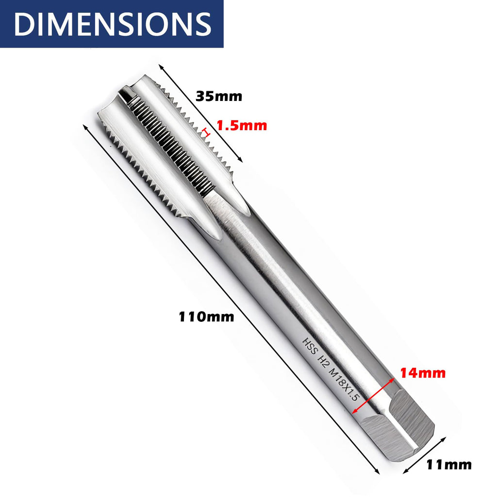 M18x1.5 Tap,M2 HSS Metric Thread Tap,Right Hand Thread Tap (M18x1.5)