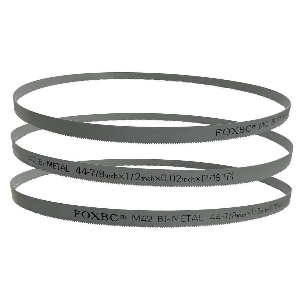 FOXBC 44-7/8-inch Bandsaw Blades 12/16 TPI, 44-7/8" x 1/2" x .020" 12/16 TPI, Replacement for DeWalt, Milwaukee Portable Band Saw, 3-Pack