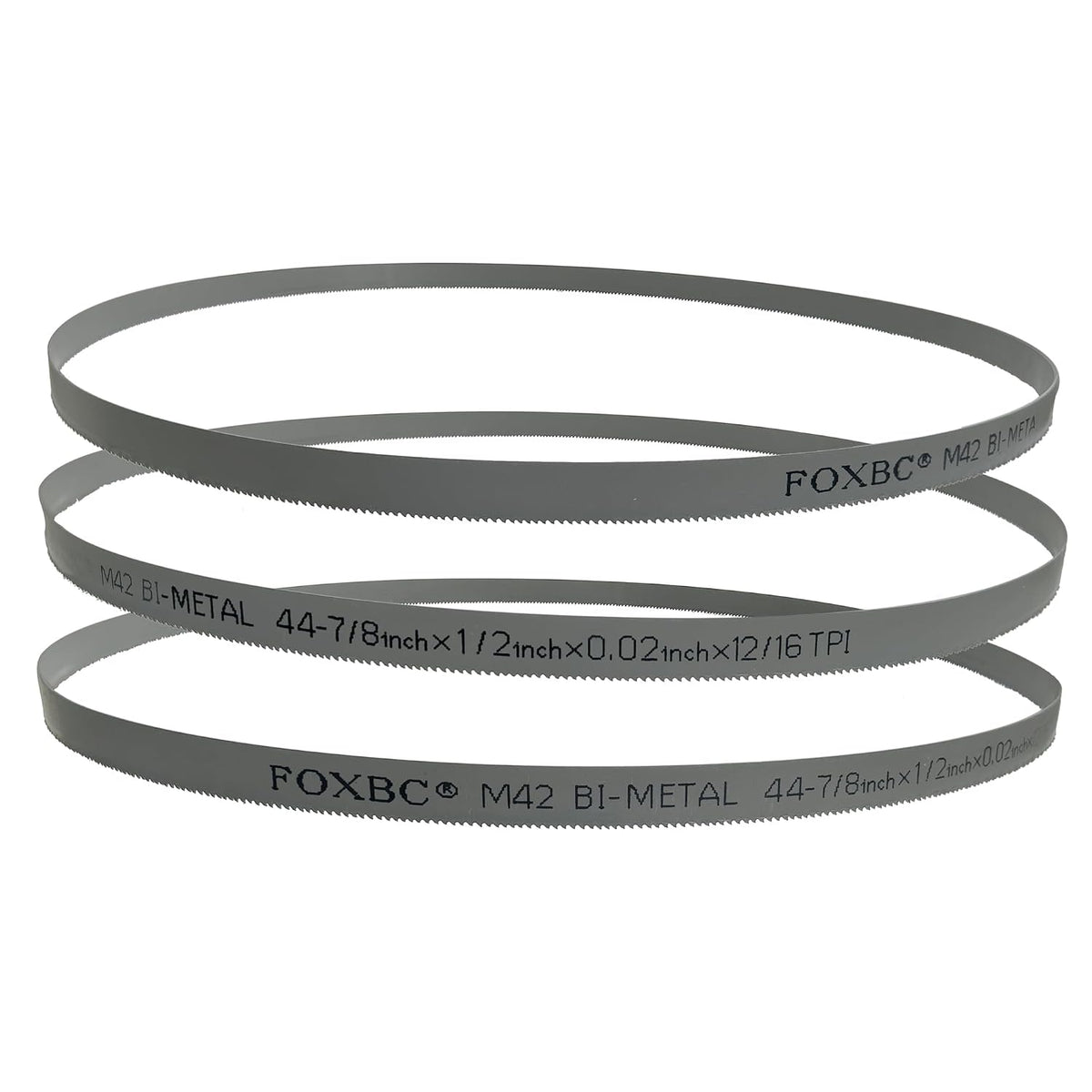 FOXBC 44-7/8-inch Bandsaw Blades 12/16 TPI, 44-7/8" x 1/2" x .020" 12/16 TPI, Replacement for DeWalt, Milwaukee Portable Band Saw, 3-Pack