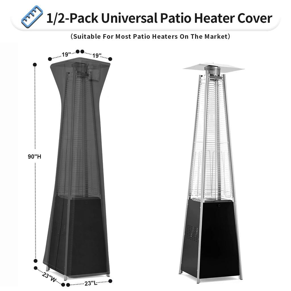 Waterproof Patio Heater Covers with Zipper and Storage Bag