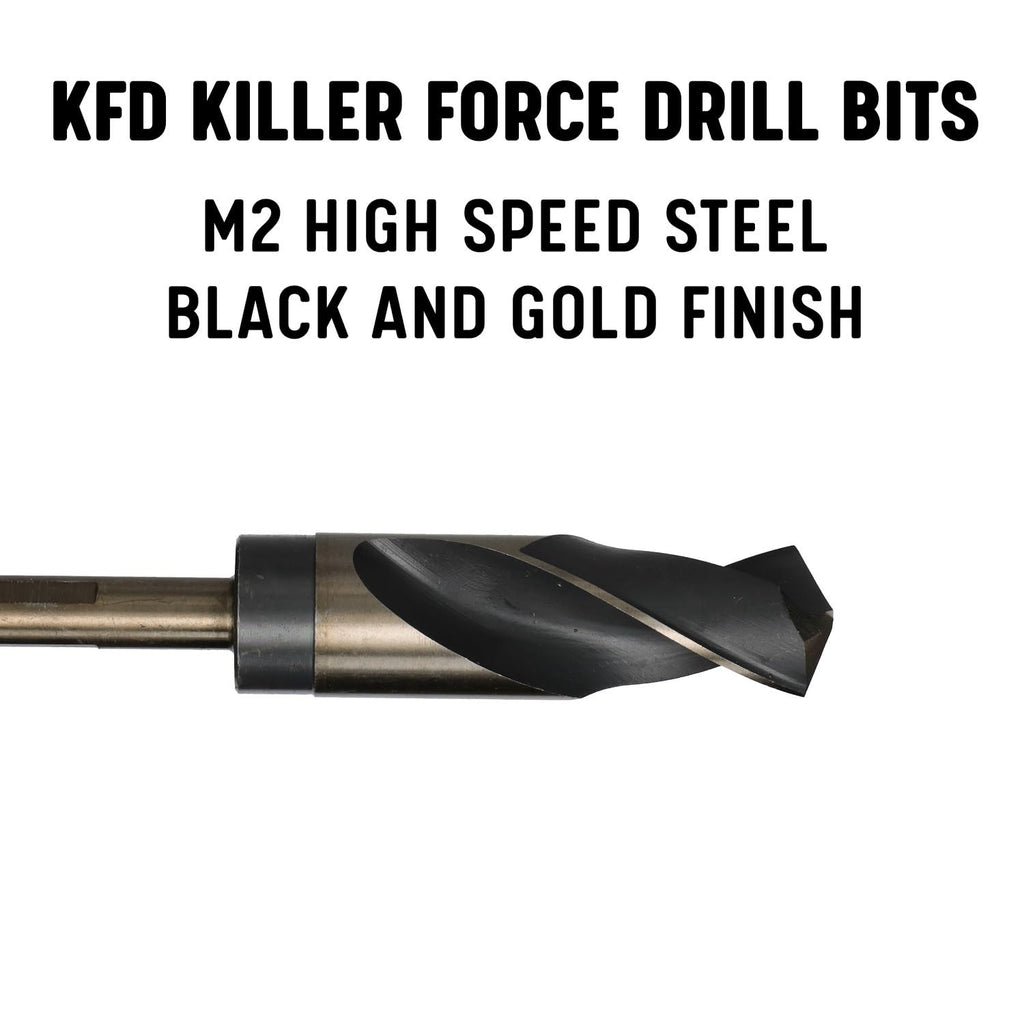 Drill America - KFDRSD41/64 41/64" Reduced Shank High Speed Steel Black & Gold KFD Drill Bit with 1/2" Shank, KFD Series