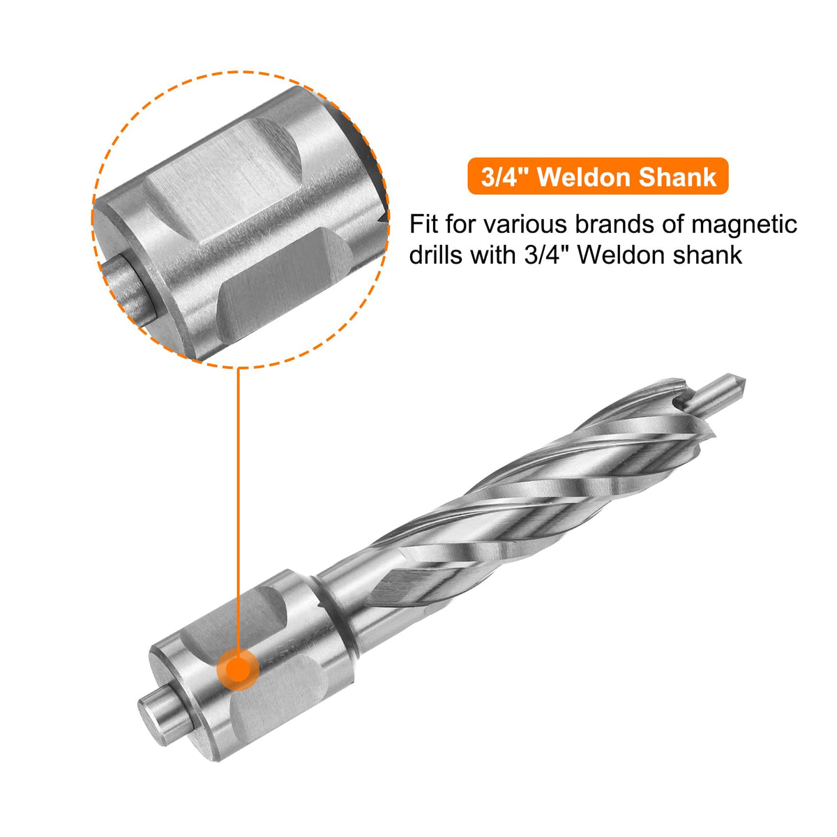 HARFINGTON Annular Cutter 17/32" Cutting Diameter Shank 3/4" with 2" Depth of Locating Pin M2 High-Speed Steel Drill Bit Annular Cutter for Standard Magnetic Drills Machine Tools Mills