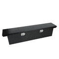 63" x 12" x 14" Deep Crossover Tool Box, Black Aluminum Low-Profile Truck Tool box with Dual Locks, Slim Pickup Truck