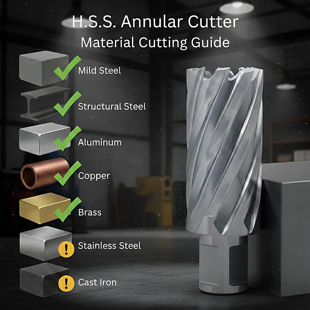 Accusize HSS Annular Cutter 15/16 x 1 in Cutting Depth, 3/4" Weldon Shank