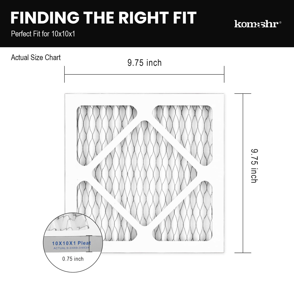 10x10x1 Air Filter MERV 13 (4-Pack), HVAC/Furnace AC Filter Replacement, Dust Defense–Comparable with MPR 1500-1900 &