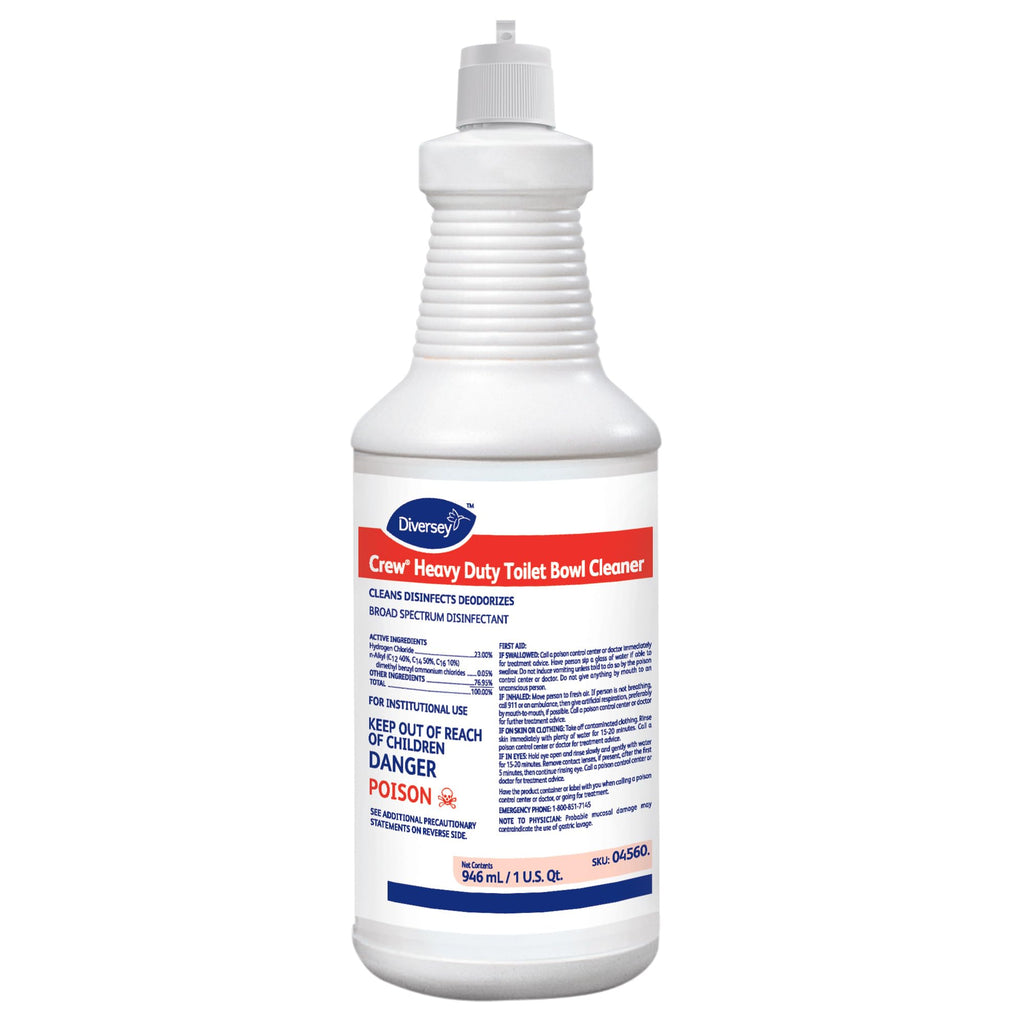 Diversey Heavy Duty Toilet Bowl Cleaner Disinfectant 32oz, 12 Pack
