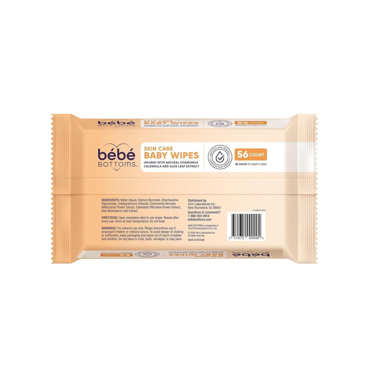 bébé bottoms Hypoallergenic Facial Cloth and Baby Wipes, 224 Count