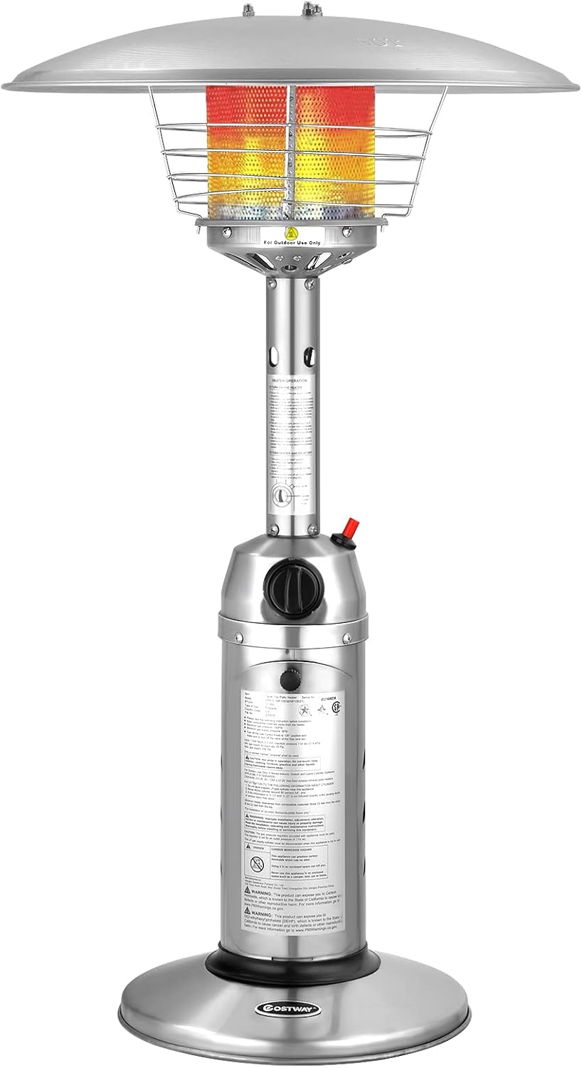 Outdoor Propane Patio Heater, 11,000 BTU Portable Tabletop Heater