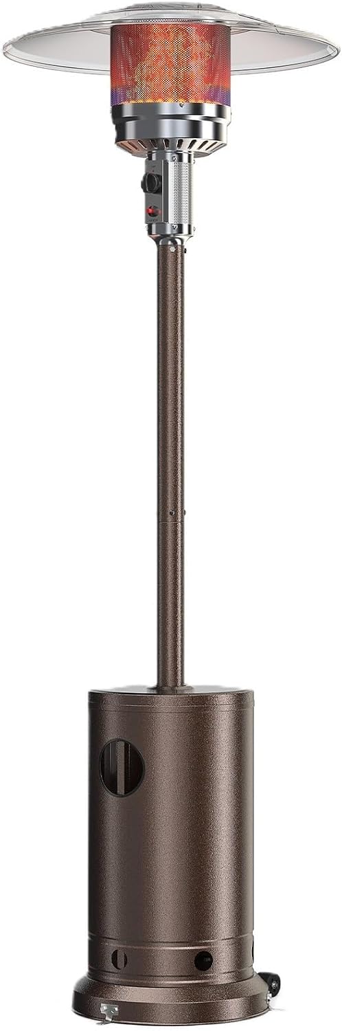 48,000 BTU Propane Patio Heater with Wheels, Outdoor Gas Heater