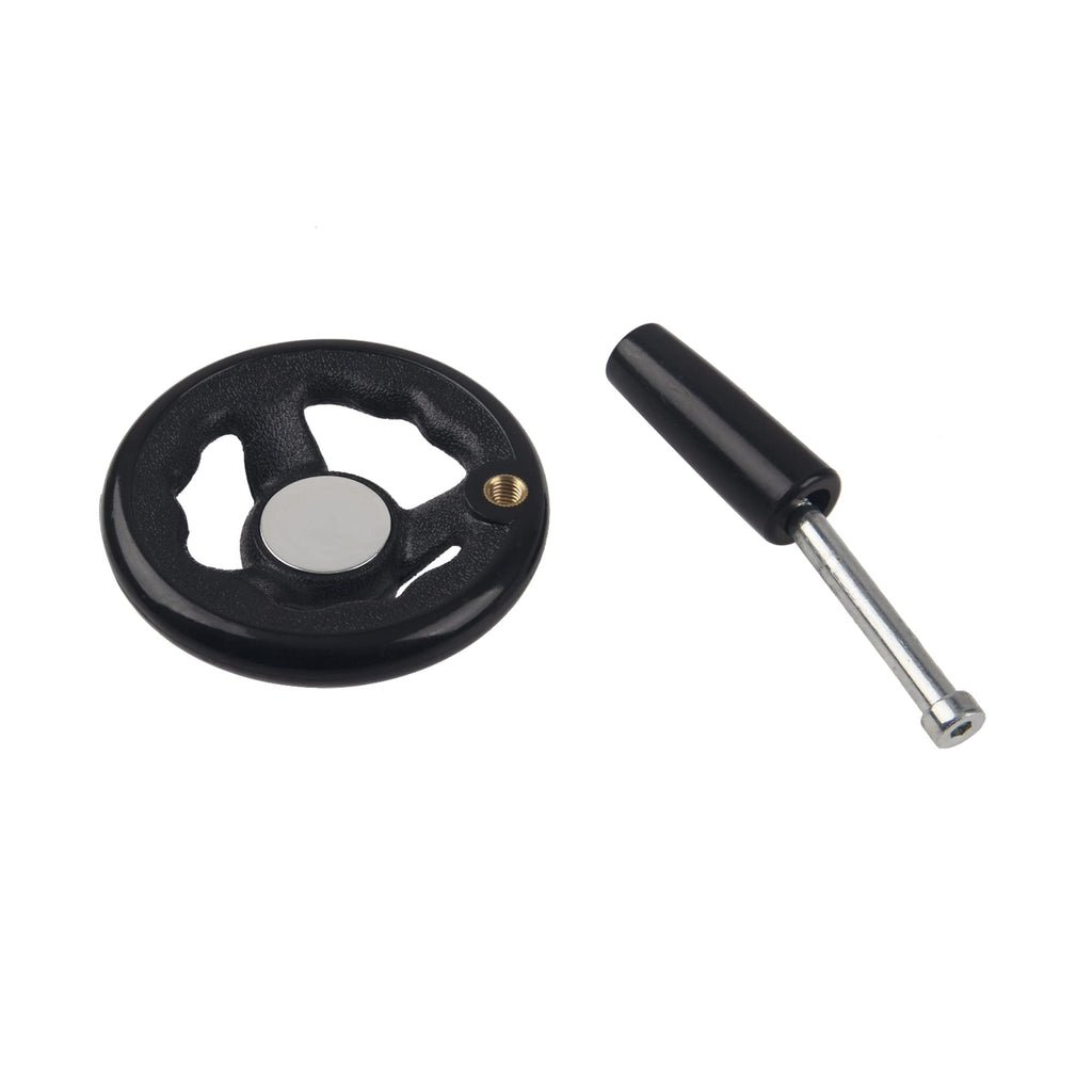 Rrina 0.47x4inch Diameter Round Hand Wheel W Revolving Knob Handle for Mill Drillpress Crank Lathe
