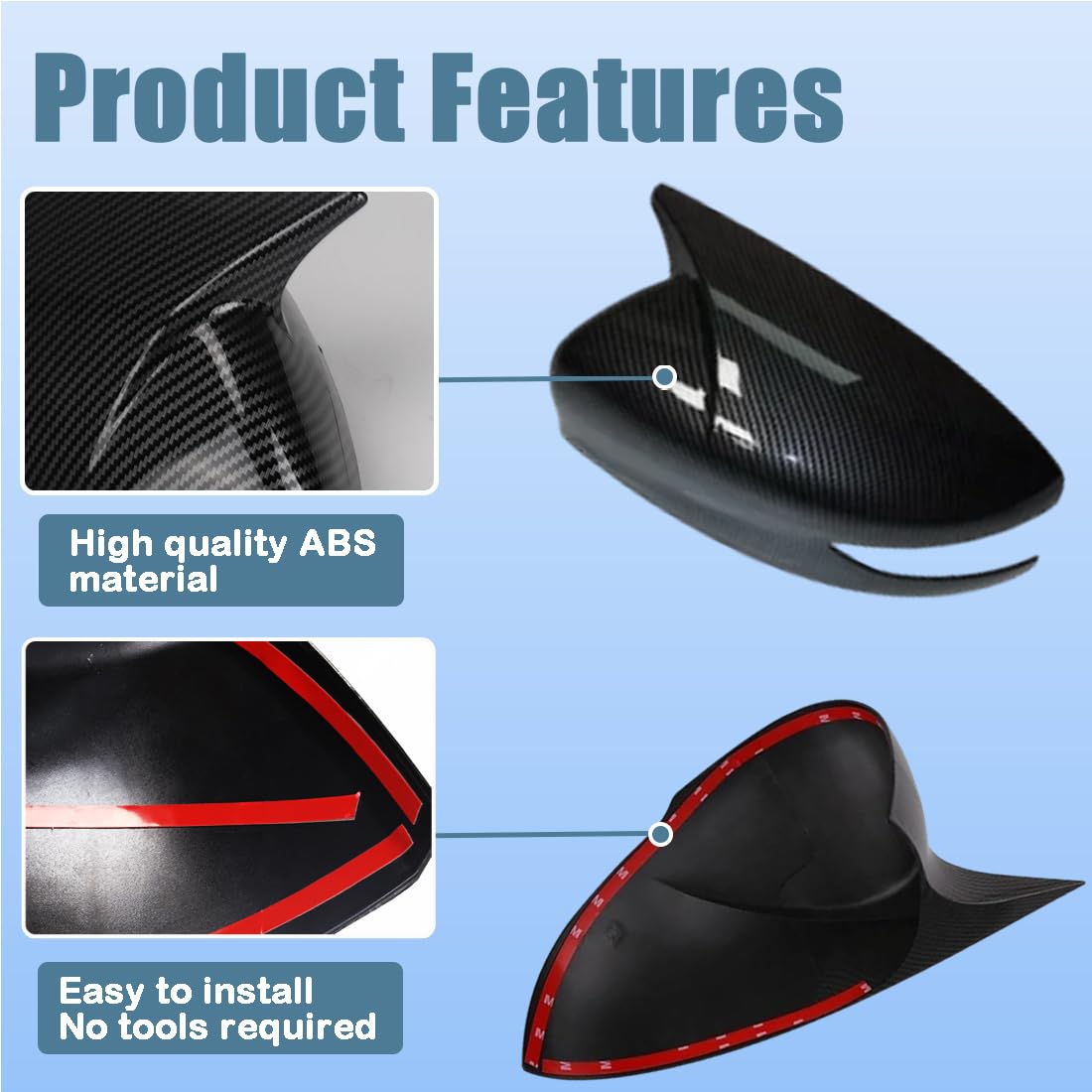 XITER 2pcs Rear View Side Mirror Cover Side Mirror Cap for Nissan sentra 2013-2019/Altima Sedan 2013-2018(With Turn Signal,Carbon Fiber)