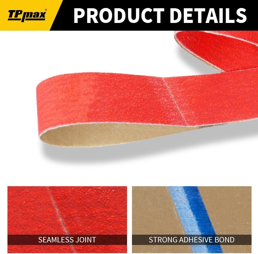 1x30 Inch Ceramic Sanding Belts (40/60/80/120 Grits) – High-Performance Sander Sharpening Belts for Knife Making, Metalworking, and Woodworking