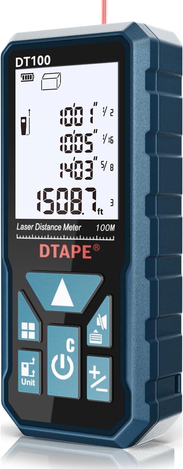 330 Ft Laser Measuring Tool, Fathers Day Dad Gifts, High-Accuracy Laser Tape Measure, 2" Backlit LCD Display Laser