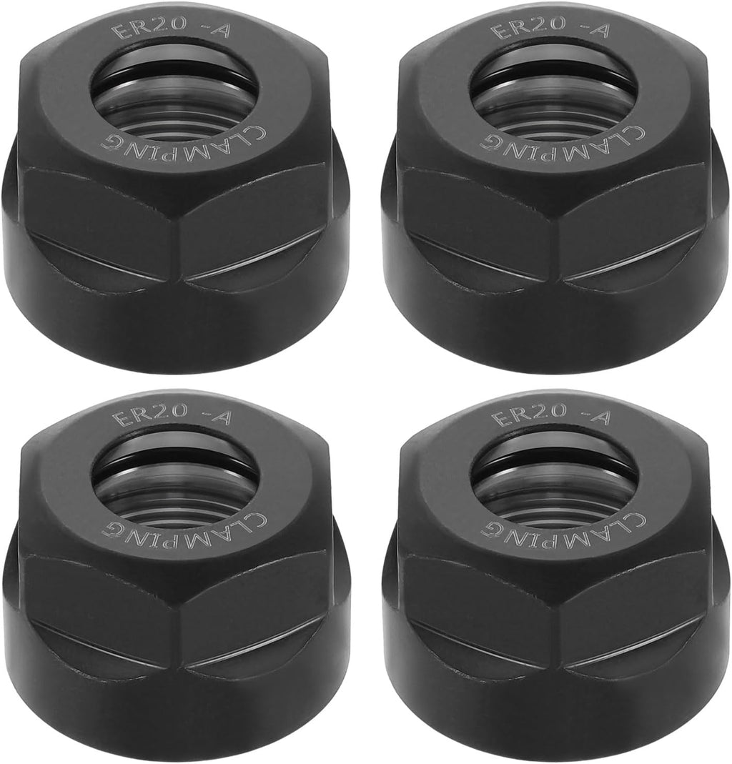 uxcell 4pcs Clamping ER20A(M25) Collet Clamping Nuts for CNC Milling Chuck Holder Lathe