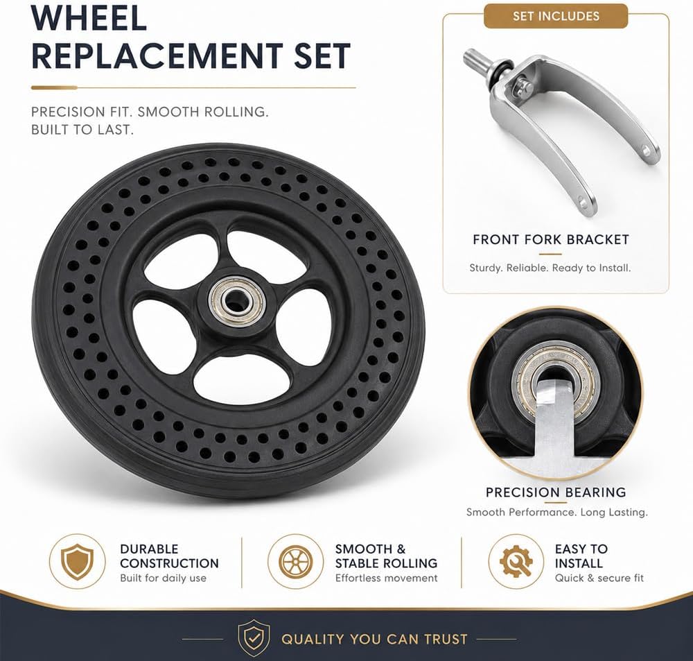 7 Inch Replacement Wheelchair Wheels for Invacare 9000XT