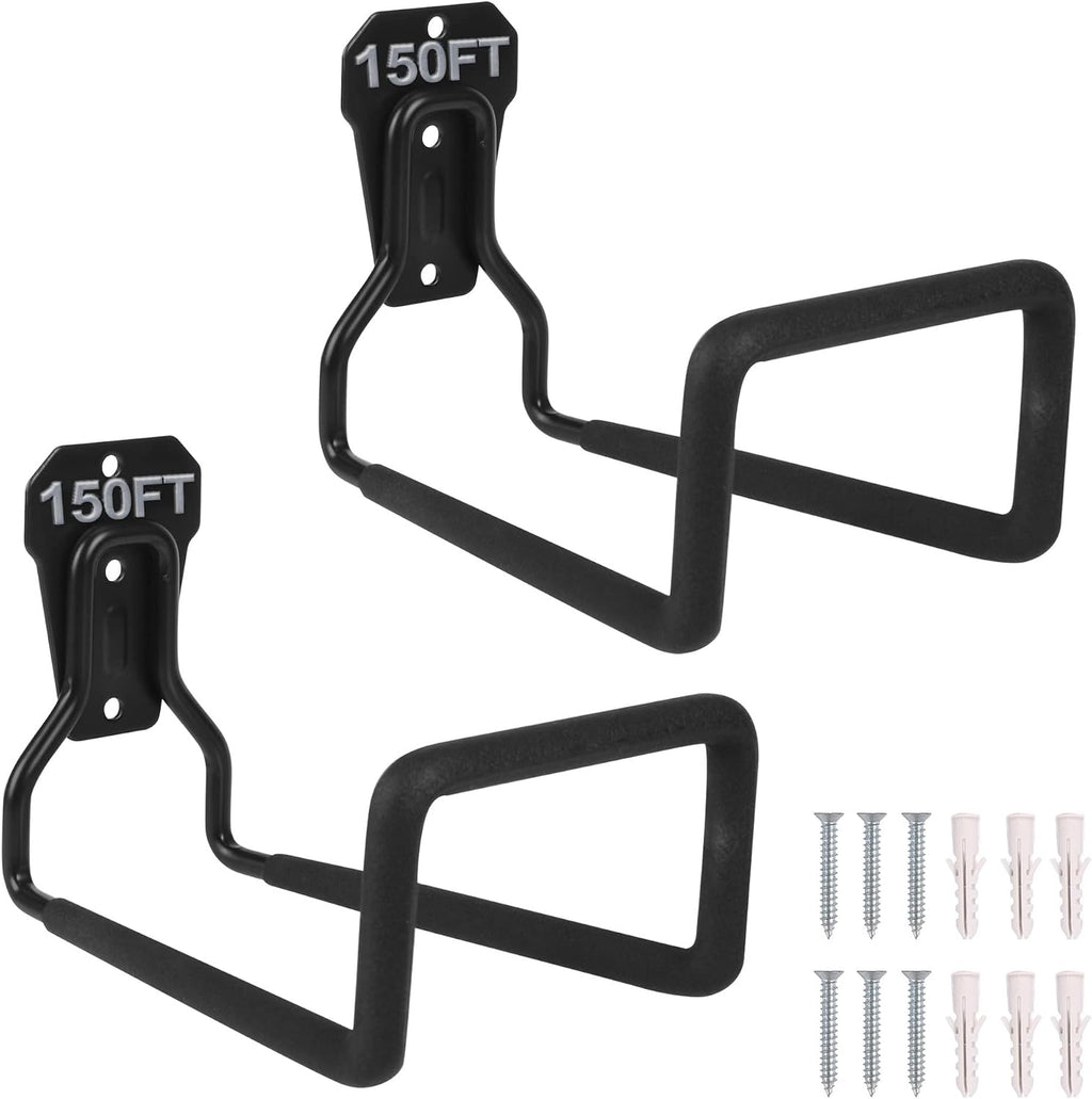 Heavy Duty Hose Hanger Garden Hose Storage Water Hose Holders for Outside | 2pcs Wall Mount Garden Hose Reel Hose Stand