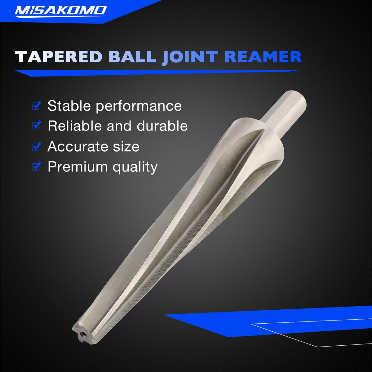 7 Degree Tapered Ball Joint Reamer Tie Rod Reamer for 1-1/2" Per Foot