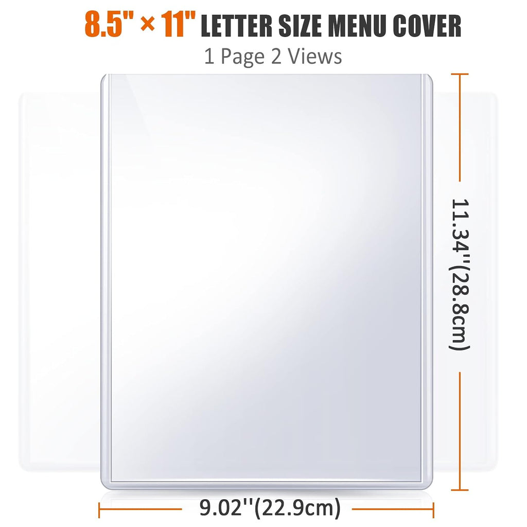 Menu Covers 8.5 x 11, 36 Pack, 2 View Restaurant Menu Covers, Vinyl