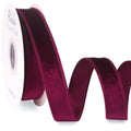 Burgundy Velvet Wired Ribbon 1 Inch Velvet with Satin Christmas Ribbon