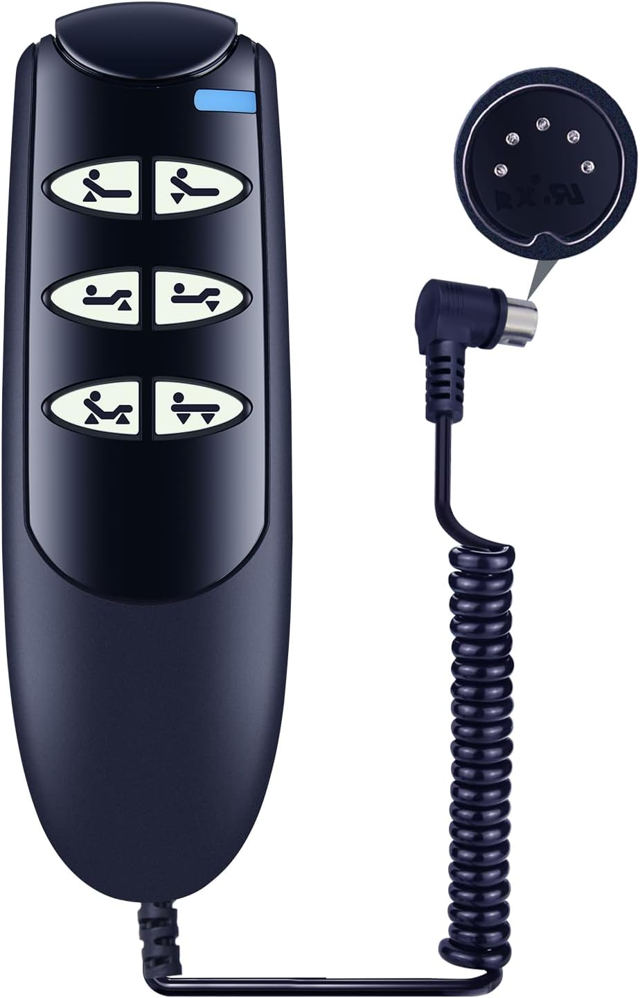 PZL Replacement 6-Button 5-Pin Pendant Hand Remote Control 15030HC-G for Drive Medical Delta Ultra-Light 1000 Semi-Electric Hospital Bed, for 15033 & 15235
