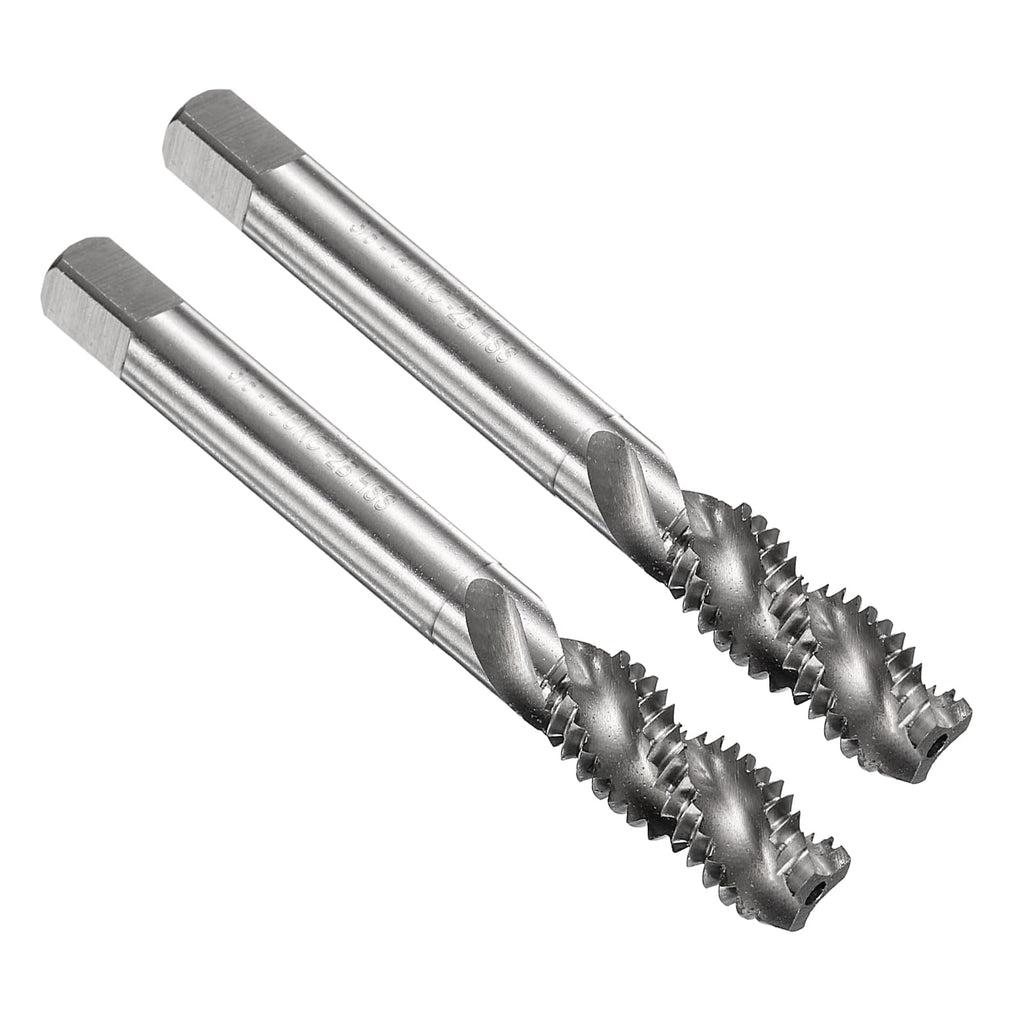 uxcell 2pcs Spiral Flute Thread Taps 3/8-16 UNC 2B Machine Threading Tap Bit, Uncoated Screw Tapping Repair Tool, M2 High-Speed Steel (HSS)