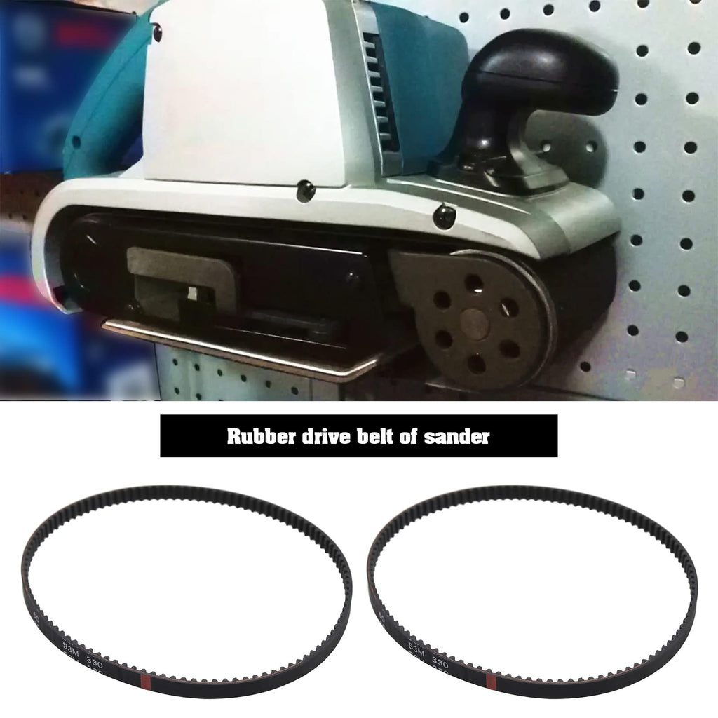 eMagTech 2PCS Belt Sander Drive Belt Compatible with Makita 9404 9903 9920 225084-9 Belt Sander Synchro Belt Rubber Closed Loop Belt 330mm Circumference