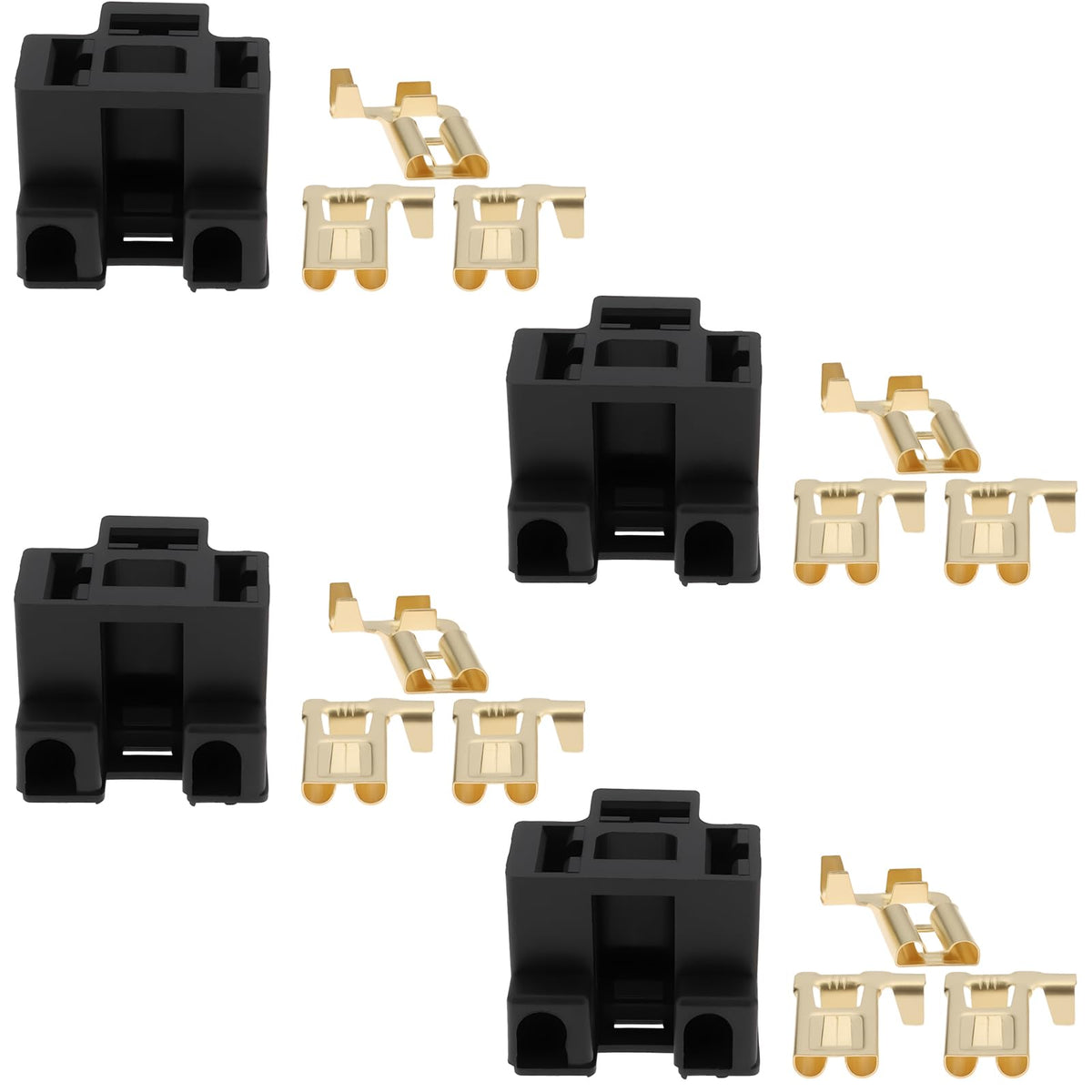 Micro Traders 4pcs H4 472 Car Headlight Connector Plug Socket with Terminals for Headlight Bulb Repair