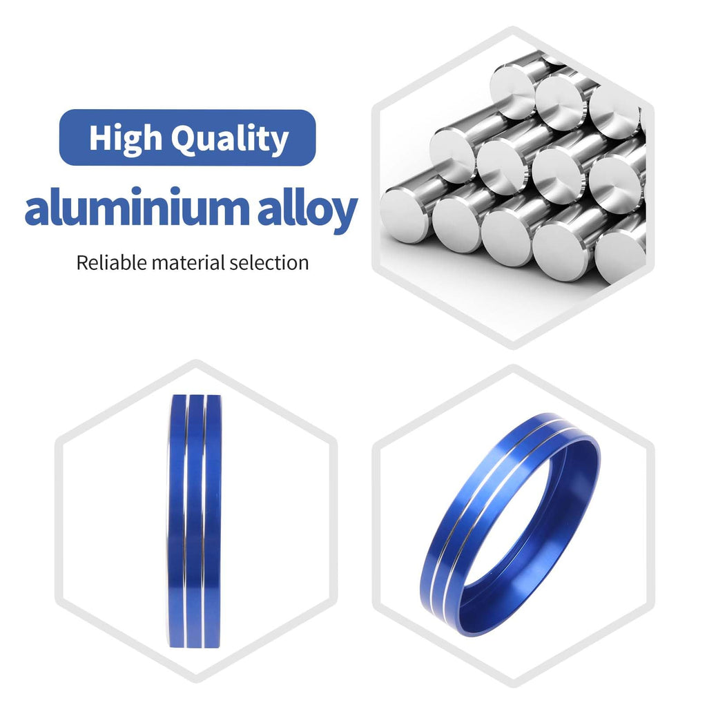 RT-TCZ for Mustang Headlight Switch Knob Ring Trim Cover for Ford F150 2015-2020 for Mustang 2015-2023 Blue Interior Accessories 1pcs