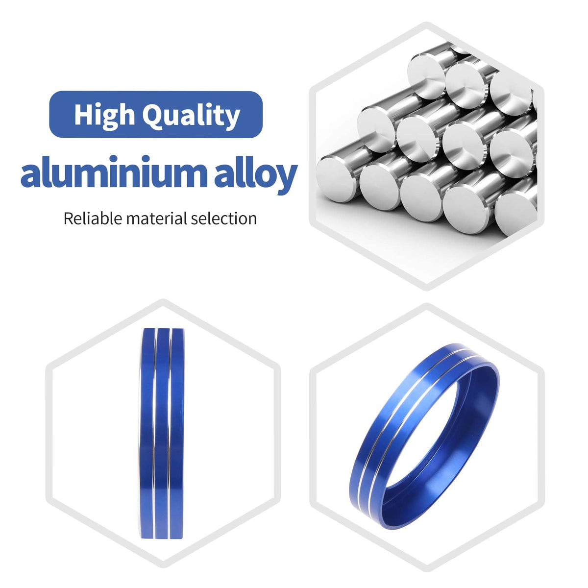 RT-TCZ for Mustang Headlight Switch Knob Ring Trim Cover for Ford F150 2015-2020 for Mustang 2015-2023 Blue Interior Accessories 1pcs
