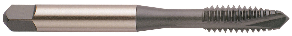 YG-1 L7 Series Vanadium Alloy HSS Spiral Pointed Tap, Uncoated (Bright) Finish, Round Shank with Square End, Plug Chamfer, M10-1.25 Thread Size, D5 Tolerance