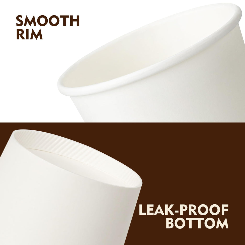 16 oz 500 Pack White Disposable Paper Coffee Cups