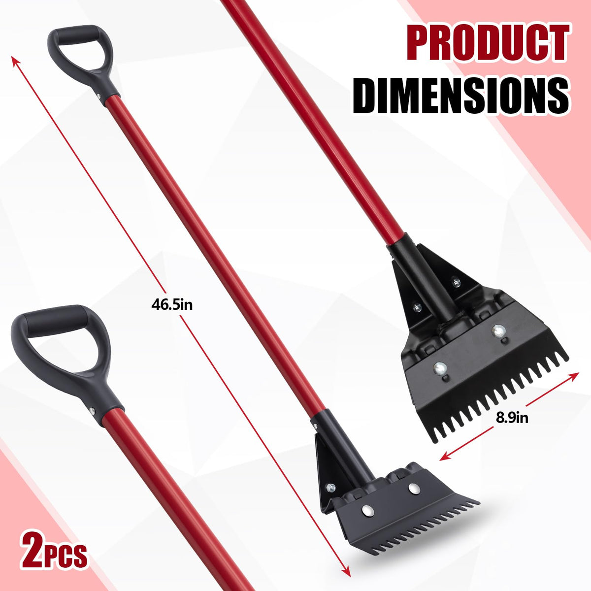 2 Pack Shingle Remover Tool, 46.5 Inch Roofing Shovel