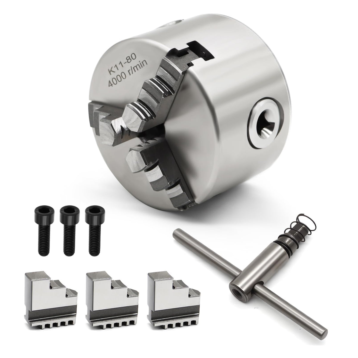 Yunnergo K11-80 3 Inch 3 Jaw Comes Self Centering Lathe Chuck 4000 r/min