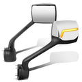 DNA Motoring MIRROR-HAY-009-CH L-Pattern LED Sequential Turn Signal Manual Side Hood Mirror Compatible with 11-21 Kenworth T680 / Peterbilt 579 587,1 Pair