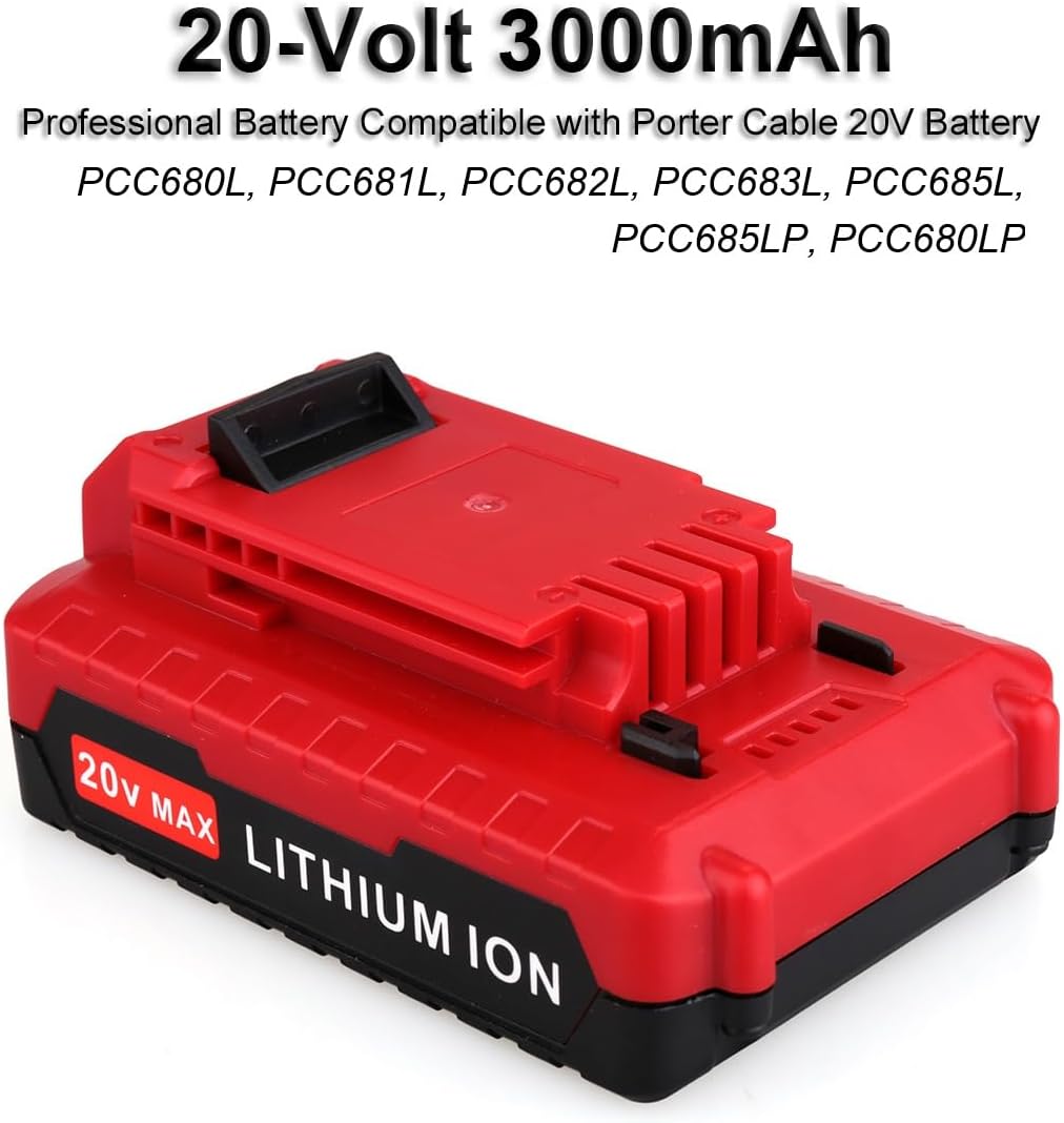 Biswaye 2 Pack 20V Lithium Battery Compatible with Porter Cable 20V Tools