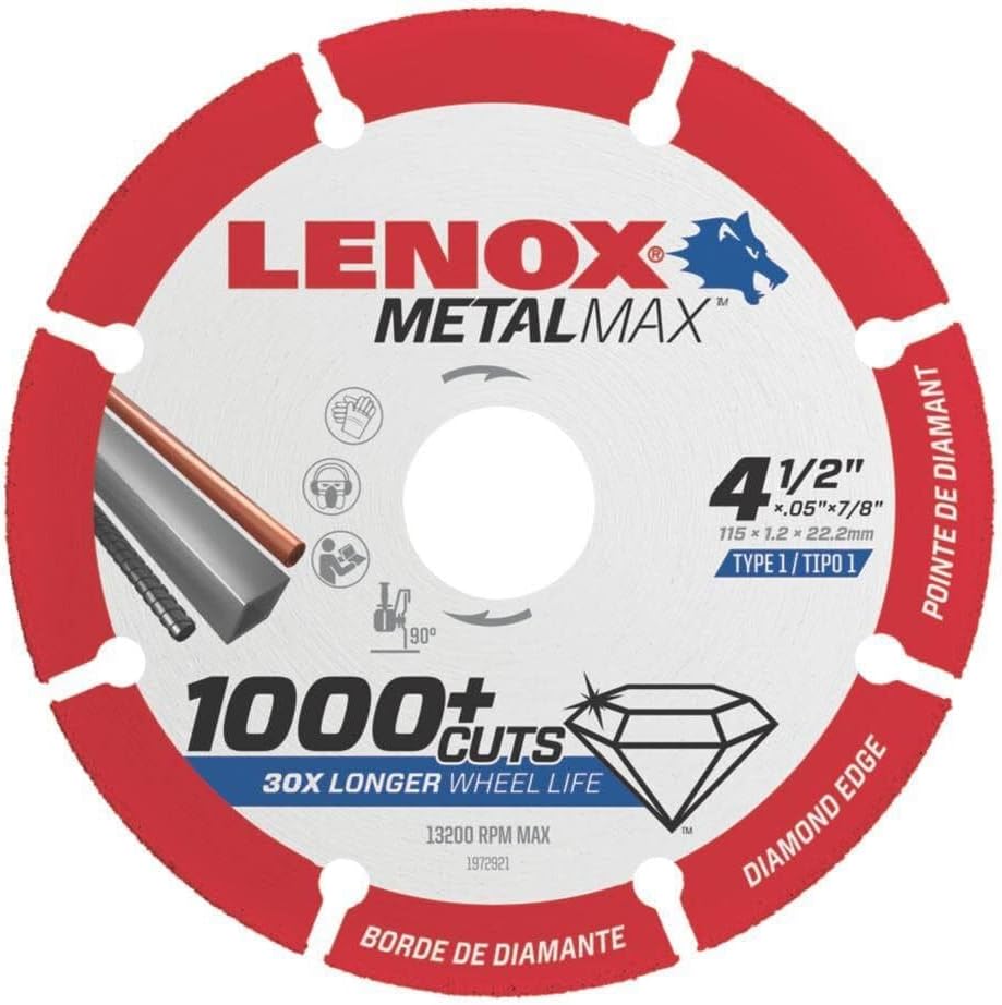 Lenox Tools 1972921 METALMAX Diamond Edge Cutoff Wheel, 4.5" x 7/8"
