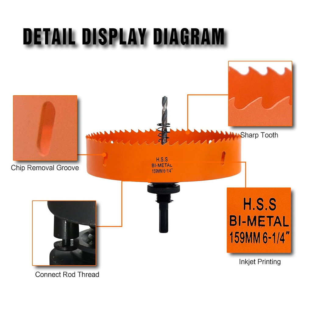 6.25" Hole Saw for Recessed Lights, with Dust Bowl Catcher