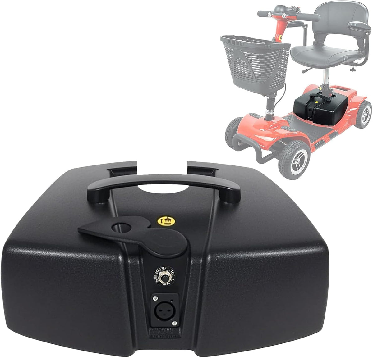 Original 24V Battery Case w/ 2pcs 12AH Lead Acid Batteries Compatible with Vive/Elifecenter W3431 MS31 Series Mobility Scooters